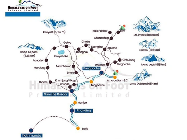 Ama Dablam Base Camp Trek Map
